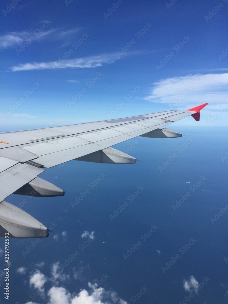 Aerial view from airplane windows