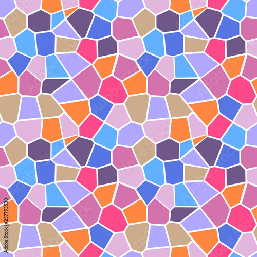 Vector seamless pattetn in a stained glass style. Abstract colorful background. 