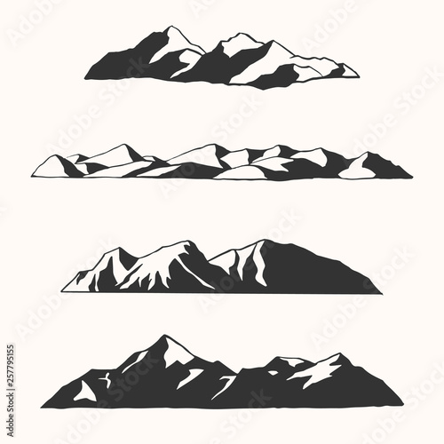Hand Drawn Mountains - Vector Illustrations of hand drawn mountains and mountain ranges