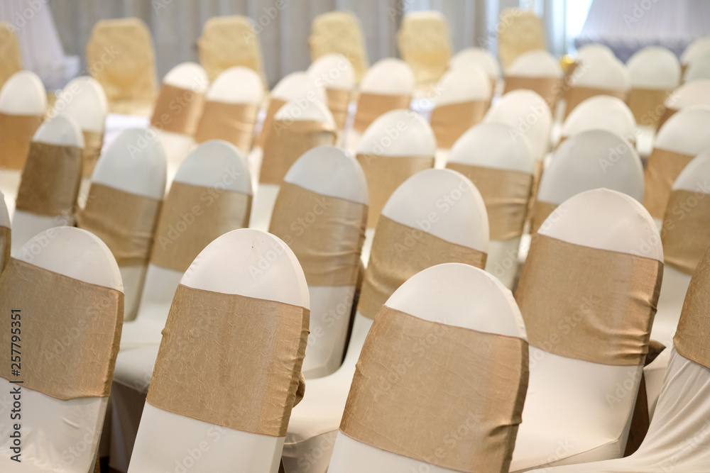 Fototapeta premium Row of wedding chairs