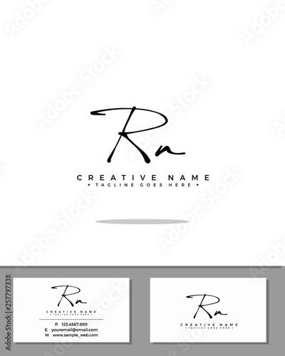 R N RN initial handwriting logo template vector.  signature logo concept