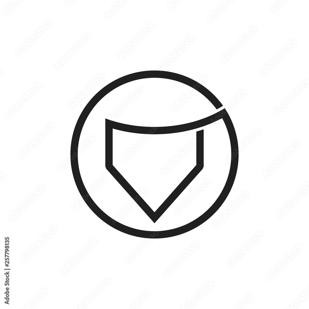 simple pencil shape line art logo vector
