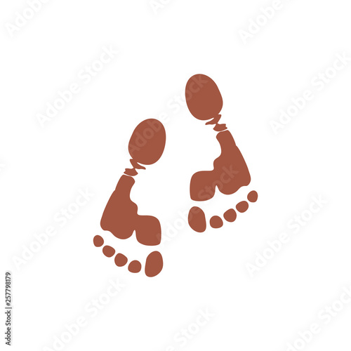 foot print in mud natural life symbol logo vector