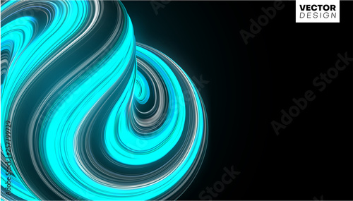 Black creative background with abstract turquoise brush stroke design.