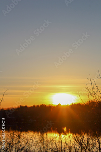 Fototapeta Naklejka Na Ścianę i Meble -  ball of fire sun at sunset