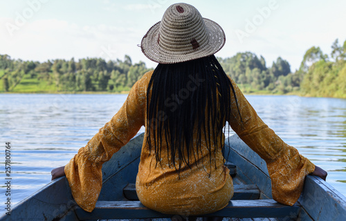 woman on a boat