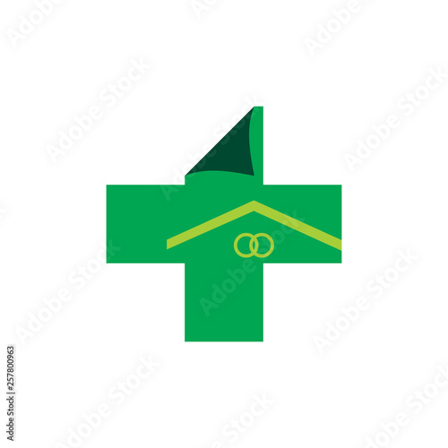 paper medical home symbol logo vector