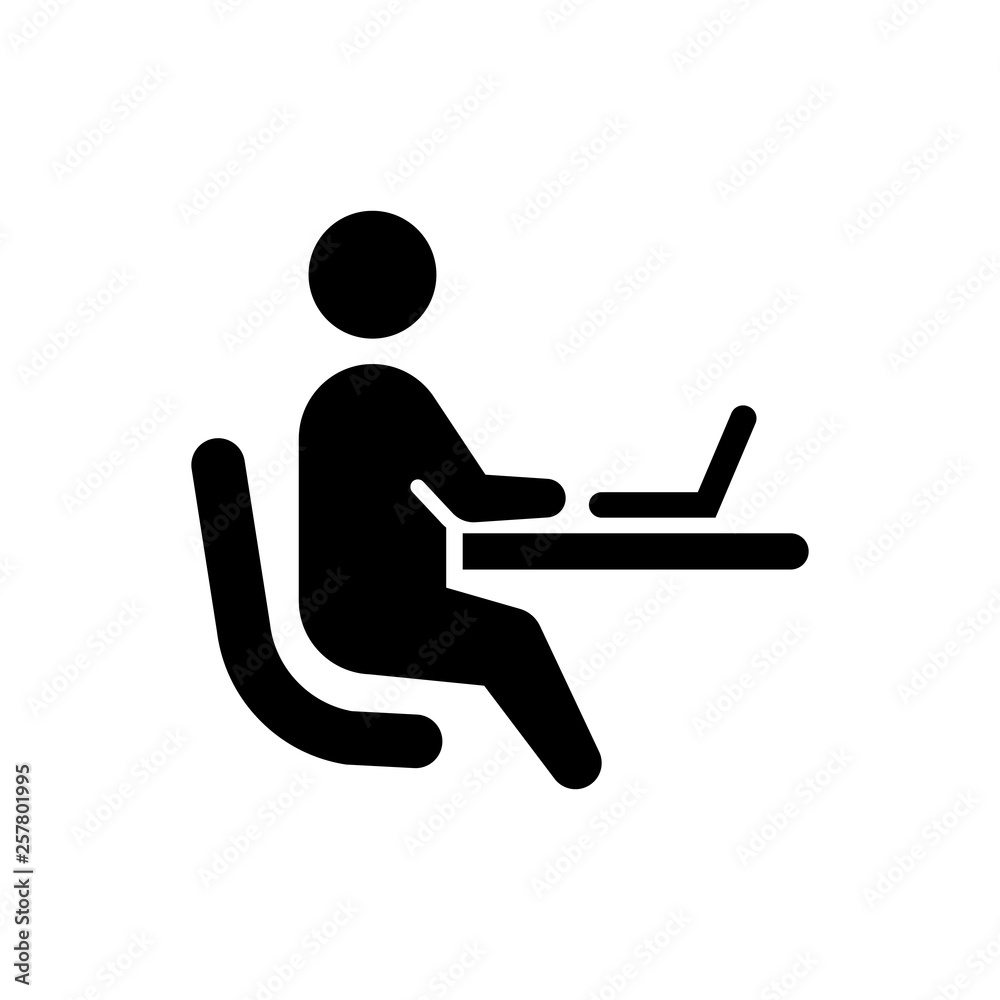 Working on laptop icon Working on laptop icon
