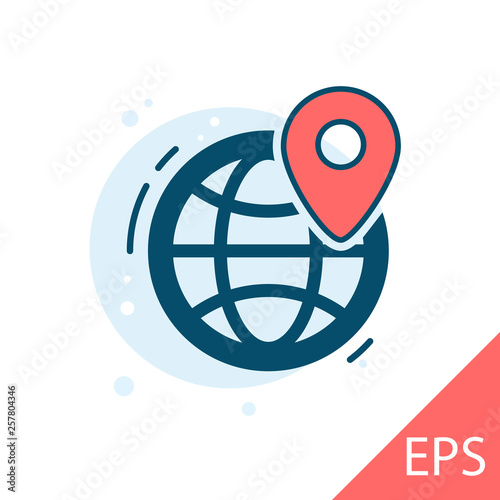 Geolocation. Vector modern line design illustration icon
