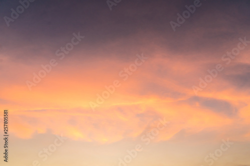 Sky light sunset. Orange sky cloud background © phollapat