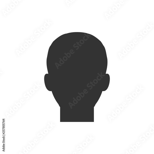 Head, people, profile icon. Vector illustration, flat design.