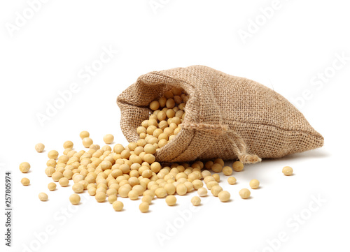 soy beans on white background.