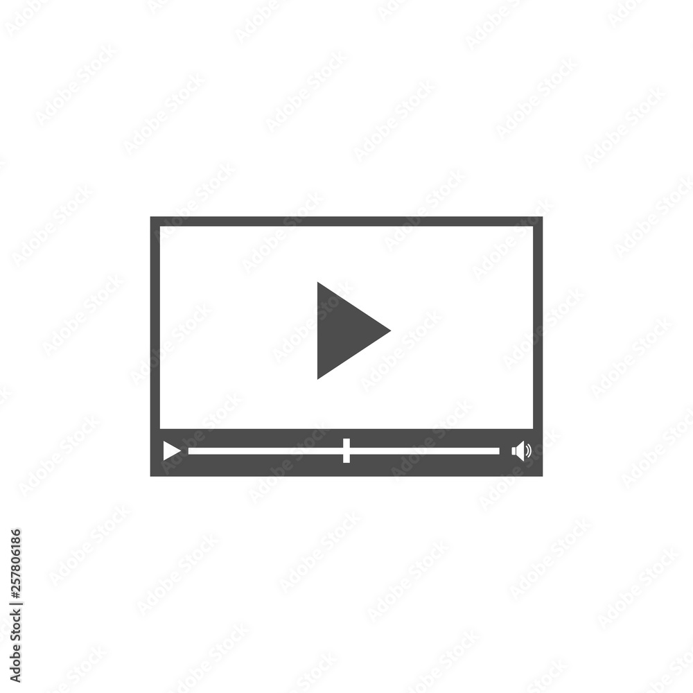 Video player icon. Vector illustration, flat design. Video player icon. Vector illustration, flat design.