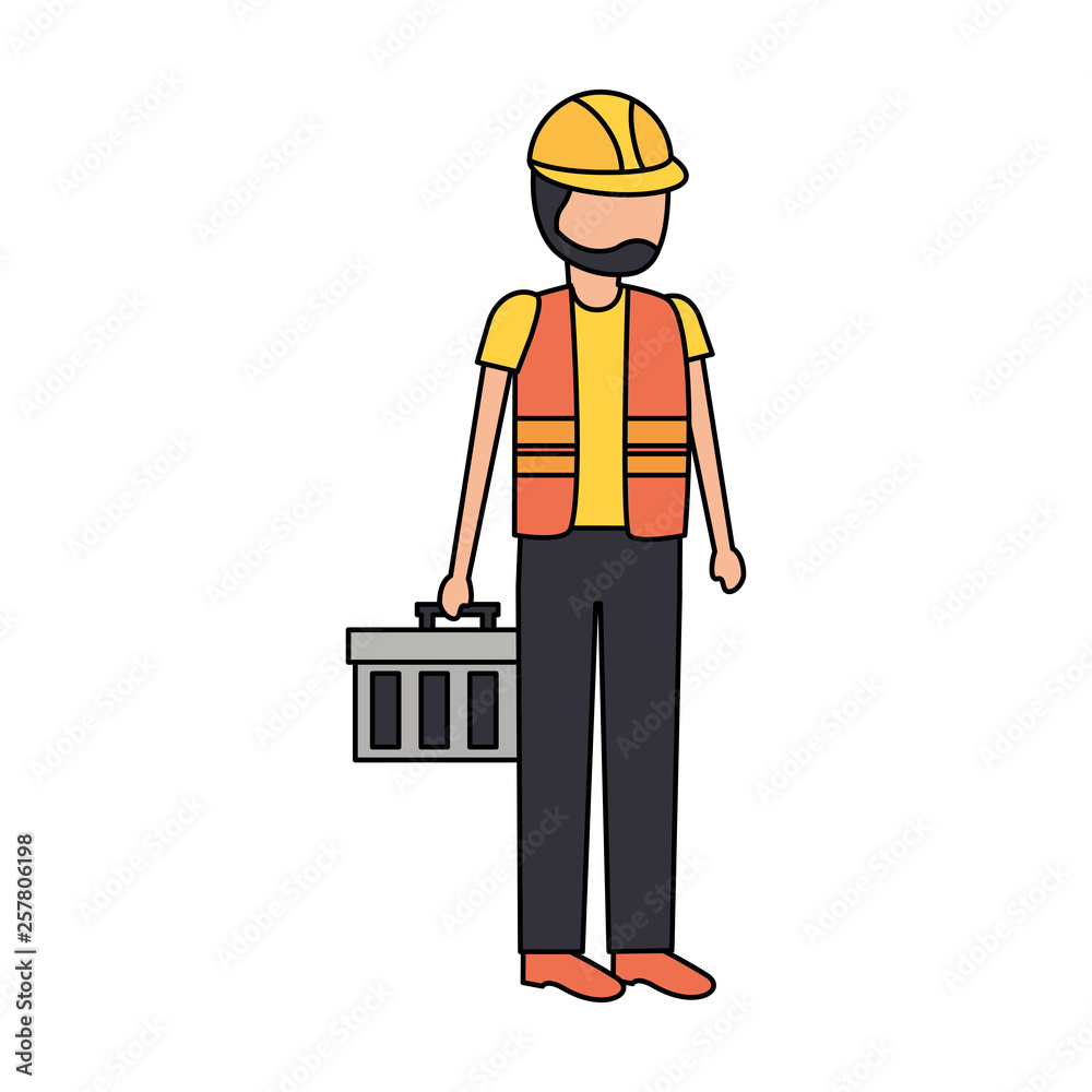 construction worker with toolkit