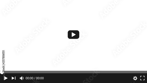 Video player interface. Vector illustration, flat design.
