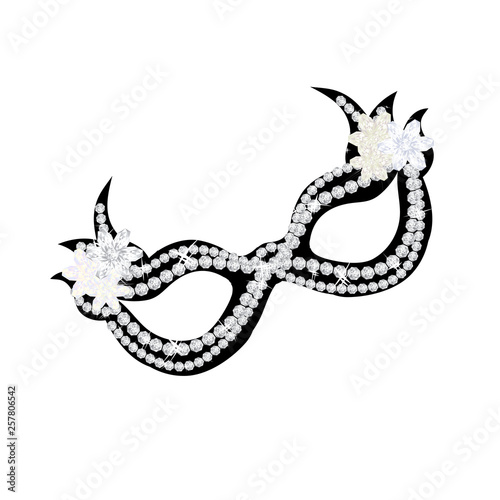 Shining glamour gem’s diamond crystal mask vector isolated on white