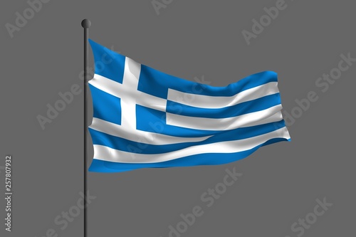 Waving flag of Greece. 3D r...