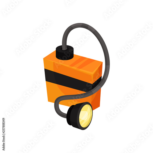 Head lamp on white background. Vector illustration.