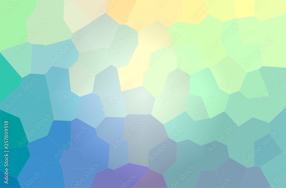 Abstract illustration of blue and green Big Hexagon background