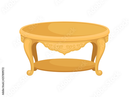 Table on white background. Vector flat illustration.