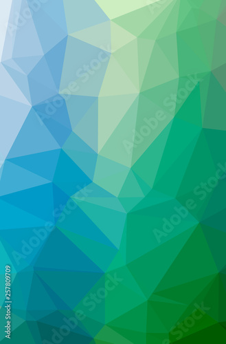 Illustration of abstract Blue, Green vertical low poly background. Beautiful polygon design pattern.