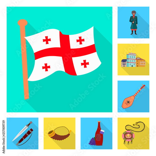 Isolated object of culture and sightseeing icon. Set of culture and originality stock vector illustration.