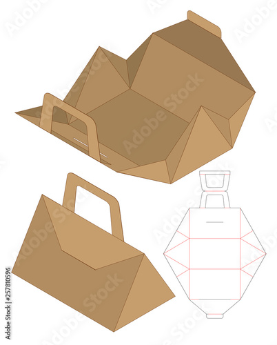 Box packaging die cut template design. 3d mock-up