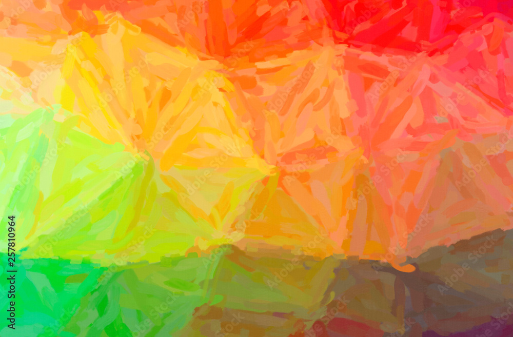 Abstract illustration of green, orange, red, yellow Impressionist Impasto background Abstract illustration of green, orange, red, yellow Impressionist Impasto background