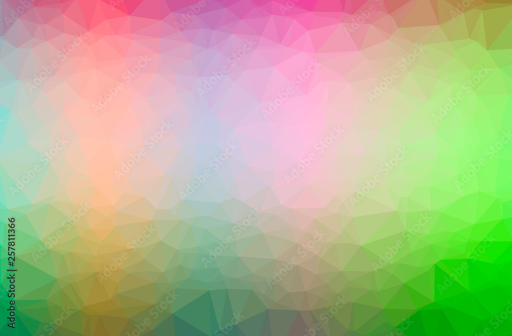 Obraz premium Illustration of abstract low poly green horizontal background.