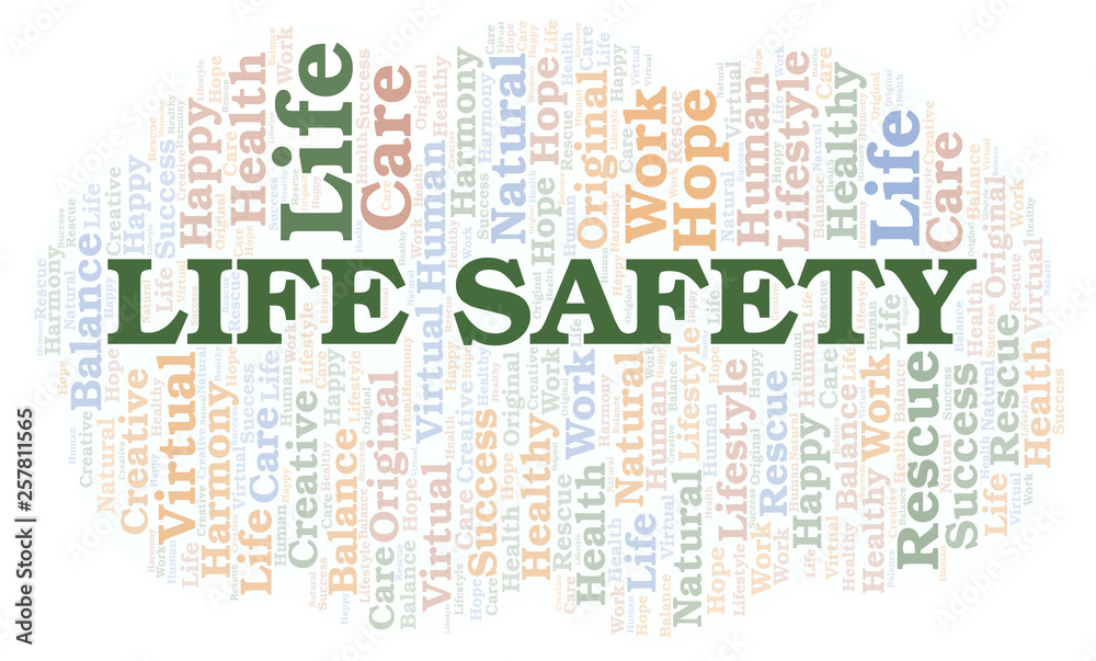 Obraz premium Life Safety word cloud.