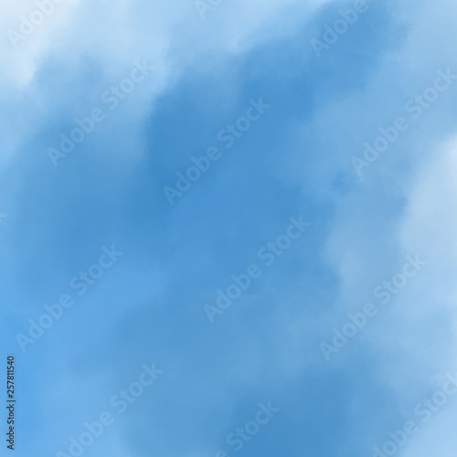 Blue sky. Hand drawn illustration 