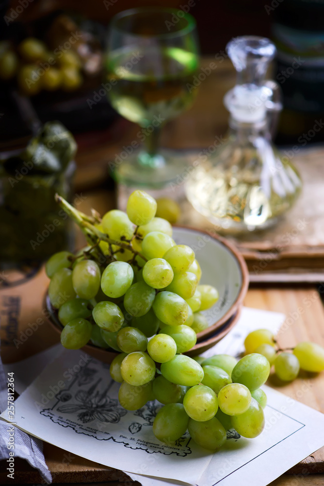 Autumn still life with Grape on wooden background Autumn still life with Grape on wooden background