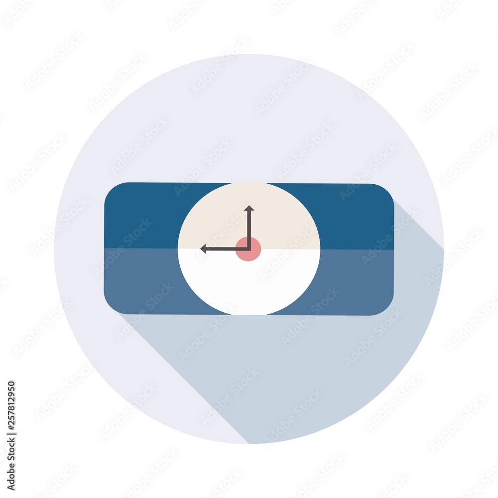 Wristwatch icon with long shadow in flat style Wristwatch icon with long shadow in flat style