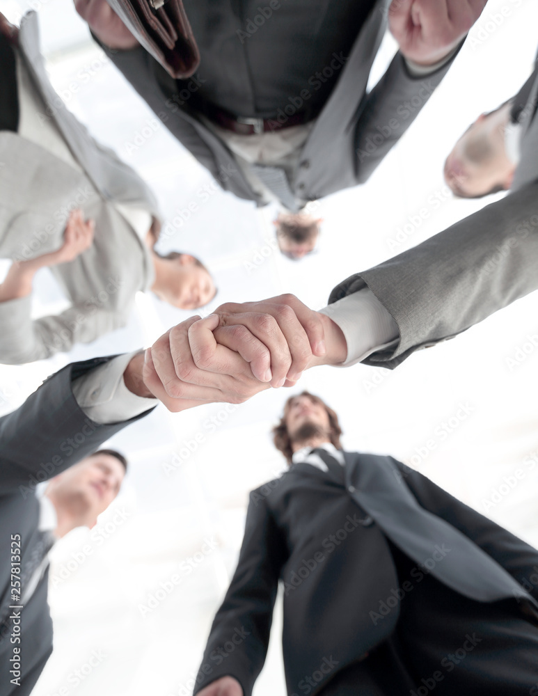 bottom view.business handshake bottom view.business handshake