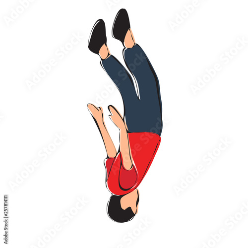white background man jumping