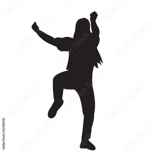 white background black silhouette girl dancing © Dzmitry