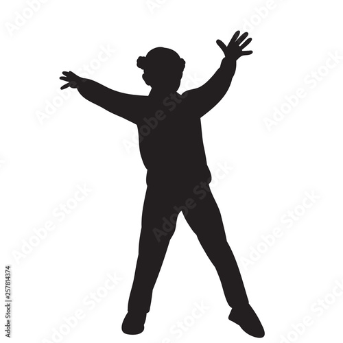 vector on white background black silhouette man dancing
