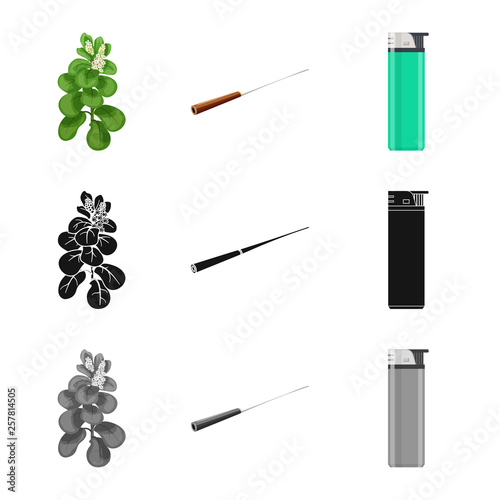 Vector design of refuse and stop sign. Set of refuse and habit stock vector illustration.