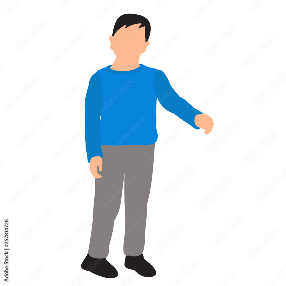 white background, in a flat style boy white background, in a flat style boy