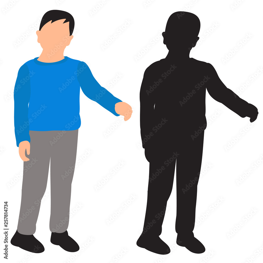vector, on a white background, boy silhouette vector, on a white background, boy silhouette