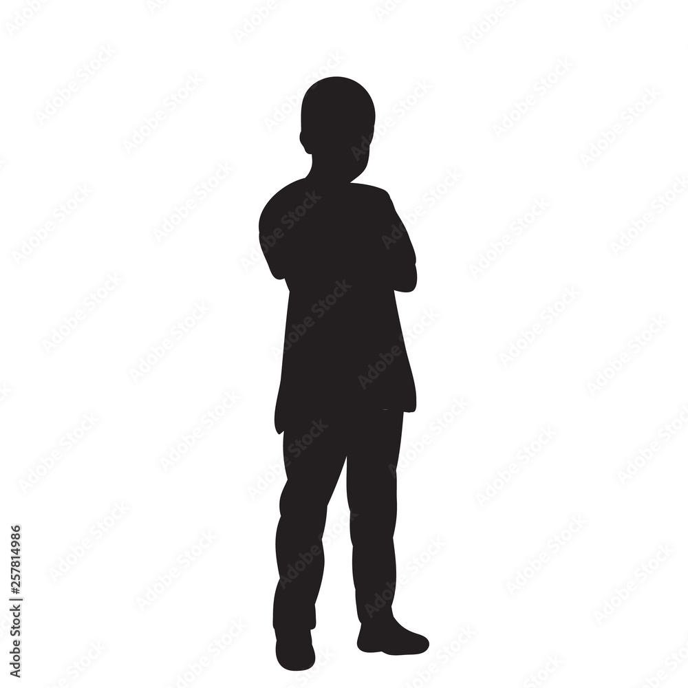 black silhouette of a child, boy
