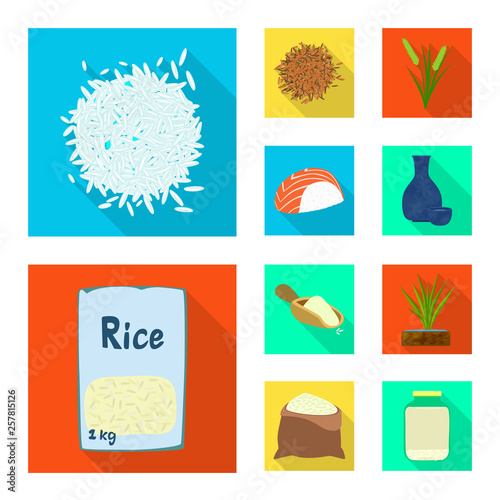 Vector design of raw and agricultural logo. Set of raw and ecological stock vector illustration.
