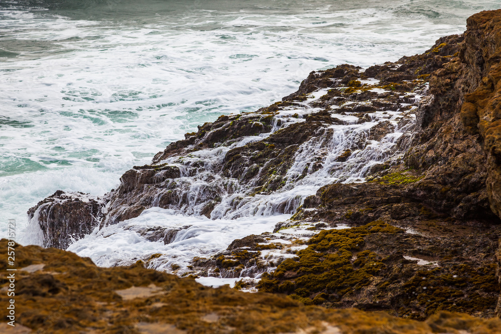 La Chocolatera, the most outstanding point in South America, where waves crash against rocks La Chocolatera, the most outstanding point in South America, where waves crash against rocks