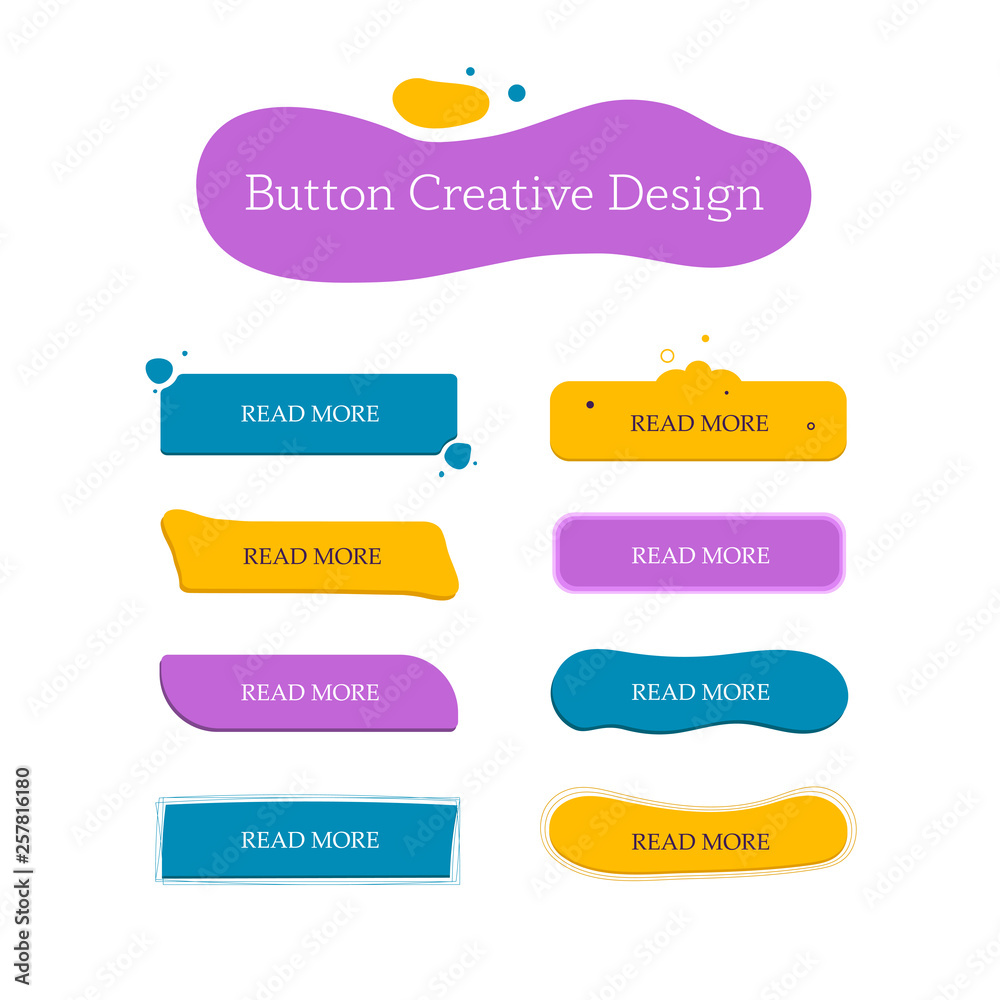 Button creative set. Navigation of website. Vector design template  Stock-Vektorgrafik | Adobe Stock