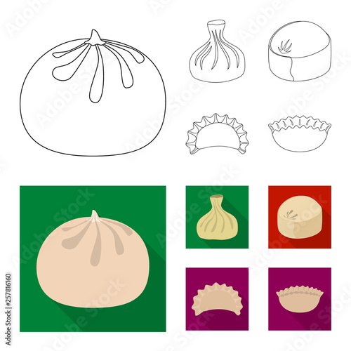 Isolated object of products  and cooking logo. Collection of products  and appetizer stock vector illustration.