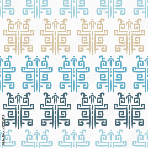 Ethnic boho seamless pattern. Chinese, Asian pattern. Patchwork texture. Weaving. Traditional ornament. Tribal pattern. Folk motif. Can be used for wallpaper, textile, invitation card, wrapping, web p