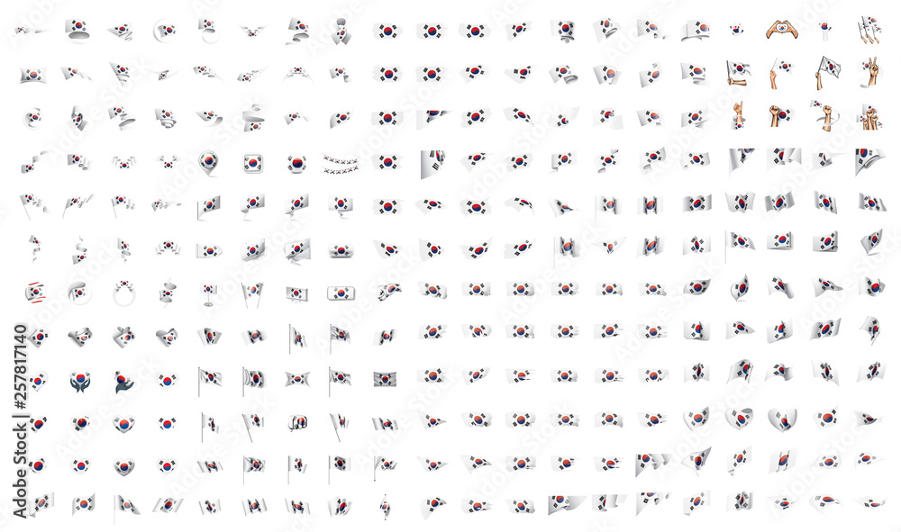 very big collection of vector flags of the South Korean very big collection of vector flags of the South Korean