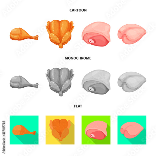 Vector design of product and poultry icon. Set of product and agriculture vector icon for stock.