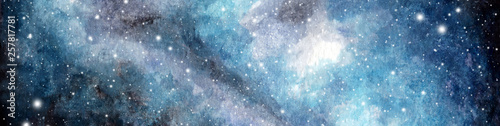 Abstract watercolor galaxy sky background, Cosmic texture. Night sky. Universe filled with stars. fantasy background.