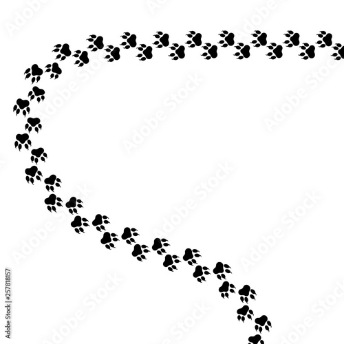 Paw logo or cat and dog animal pet vector paw
